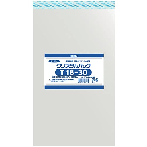 クリスタルパック Amazon | ヘイコー 透明 OPP袋 クリスタルパック テープ付 18×30cm 100